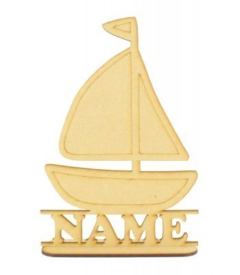 Laser Cut Personalised Sail Boat Shape on a Stand